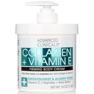Advanced Clinicals avec vitamine E et Collagène: lotion raffermissante pour le corps et le visage | Soin raffermissant et lissant pour les peaux relâchées | Soins du corps