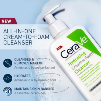 CERAVE HYDRATING CREAM TO FOAM CLEANSER 355ml