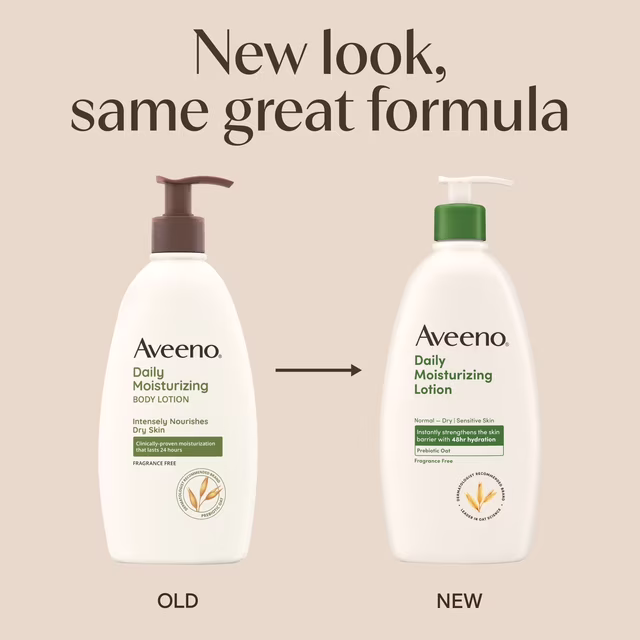 Aveeno Daily Moisturizing Body Lotion and Facial Moisturizer for Face, Body and Dry Skin, 18 fl oz1 Aveeno Daily Moisturizing Body Lotion and Facial Moisturizer for Face, Body and Dry Skin, 18 fl oz1