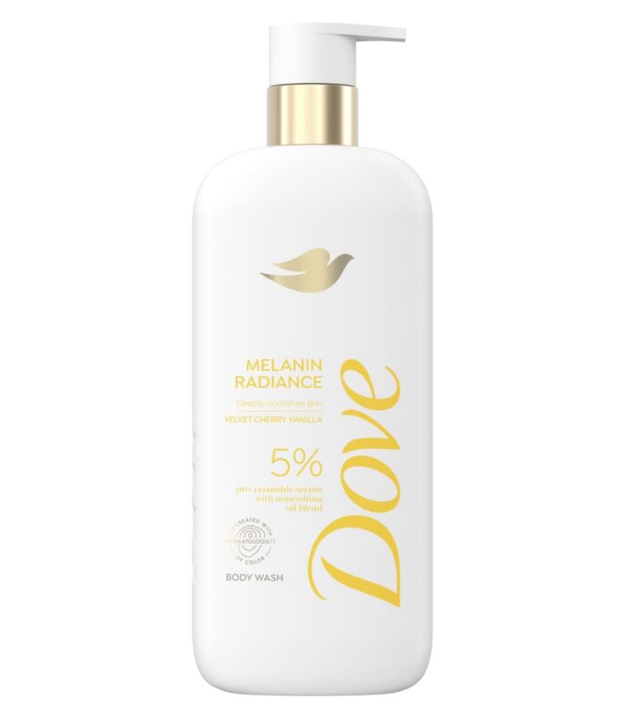 Dove Body Wash Melanin Radiance Nourishes for restored radiance 5% pro-ceramide serum with nourishing oil blend 18.5 oz1