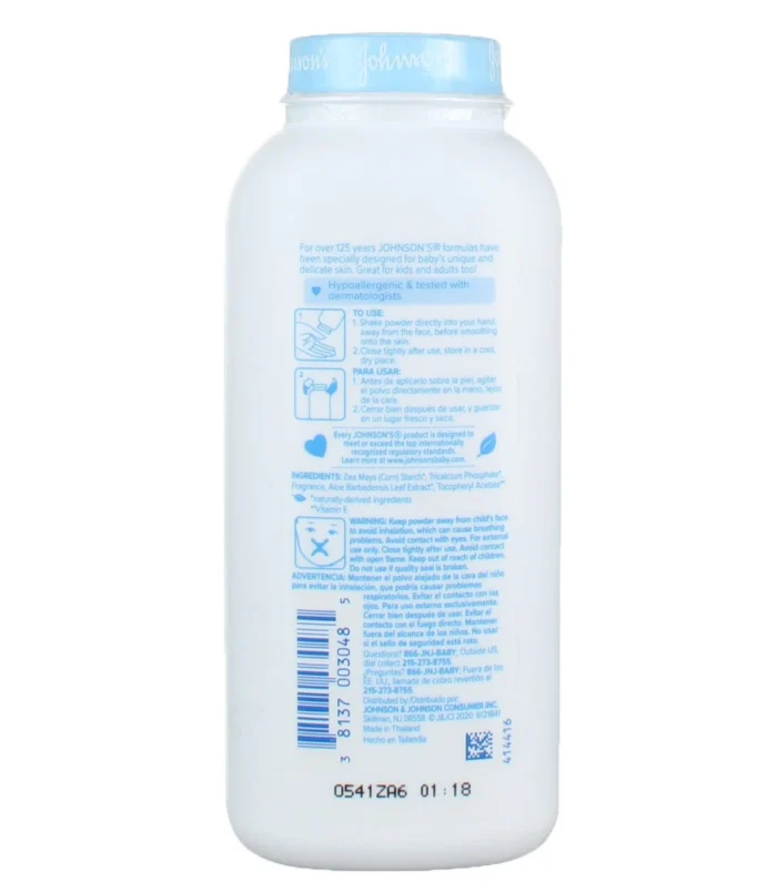 Johnson's Baby Powder, Soothing Aloe & Vitamin E1