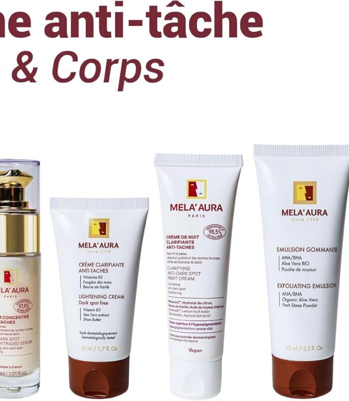 MELA' AURA, Lait Corps Clarifiant, Unifiant et Hydratant Anti-taches, Formule Végane, 500 ml,4