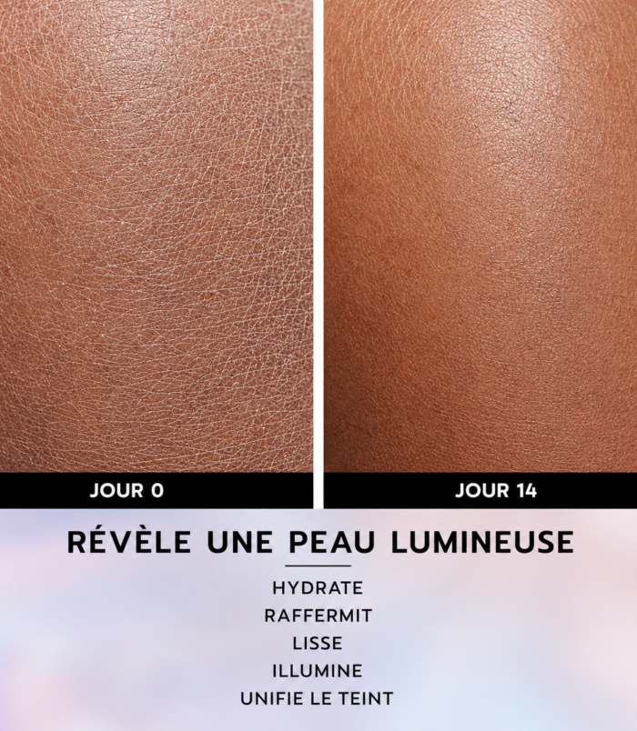 alt="Résultats après 14 jours d'utilisation du gel douche Olay"