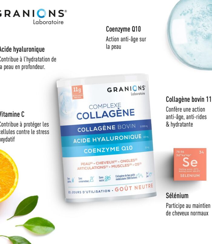 Granions Complexe Collagène Bovin Acide Hyaluronique Q10 242g3 Granions Complexe Collagène Bovin Acide Hyaluronique Q10 242g3