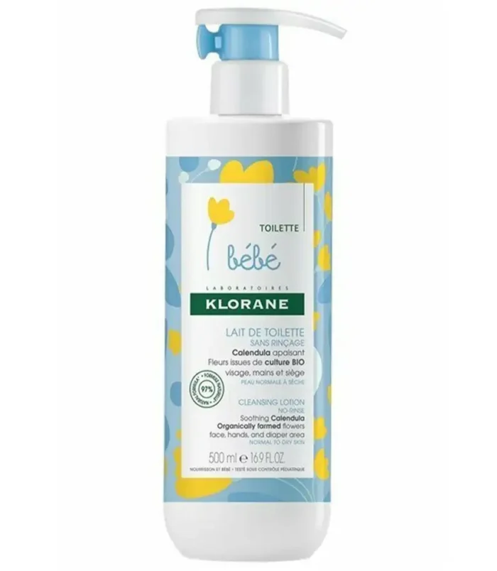 Klorane Bébé Lait de Toilette Sans Rinçage 500ml