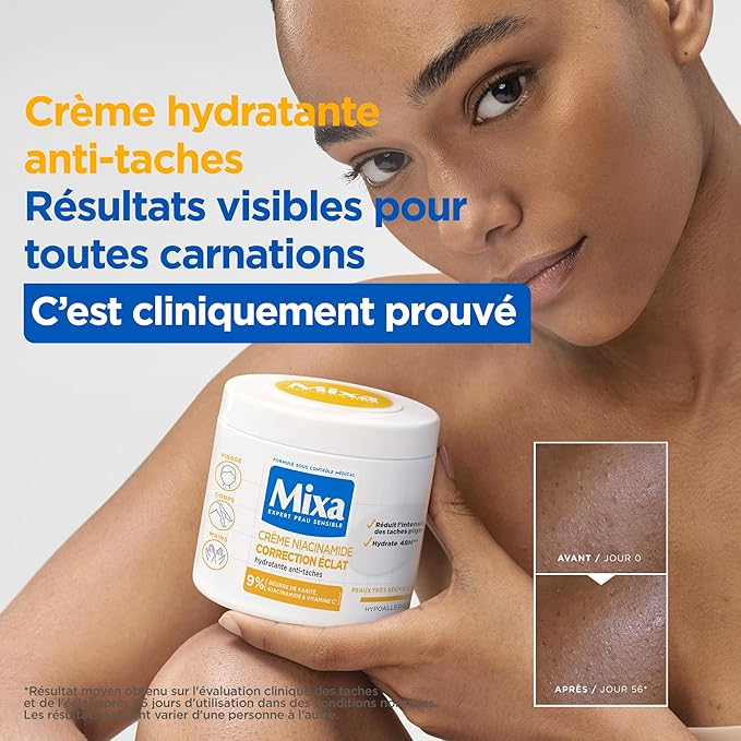 Mixa Niacinamide Bright Crème Hydratante Anti-Taches 400ml1 Mixa Niacinamide Bright Crème Hydratante Anti-Taches 400ml1