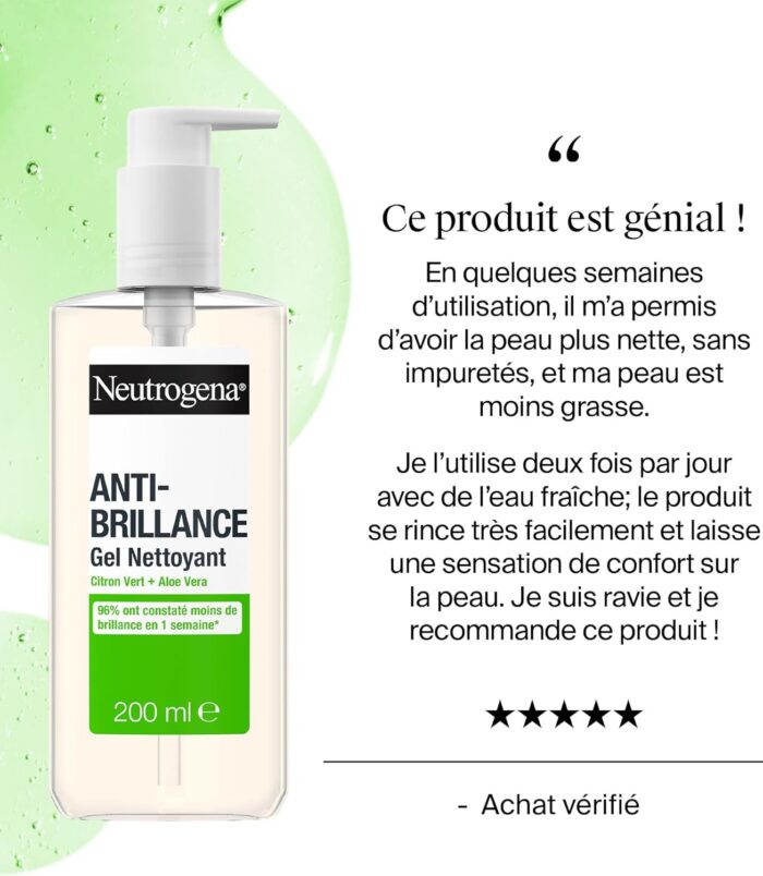 Neutrogena Anti-Brillance Gel Nettoyant 200ml2
