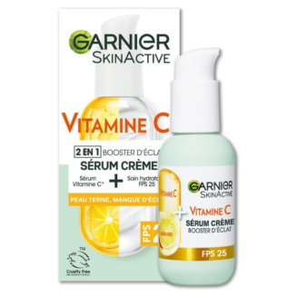 Sérum vitamine C Garnier 2en1 booster d'éclat SPF25
